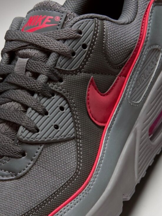 Nike Air Max 90 Premium Iron Grey/University Red Mens Shoes HV4517 001 NEW main image 8